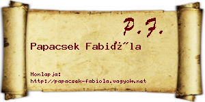 Papacsek Fabióla névjegykártya